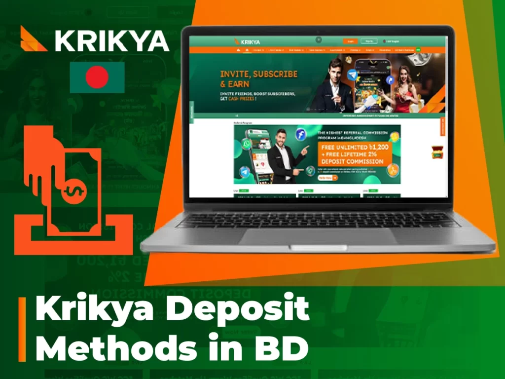 Available ways for Bangladeshi players to top up their Krikya account with BDT